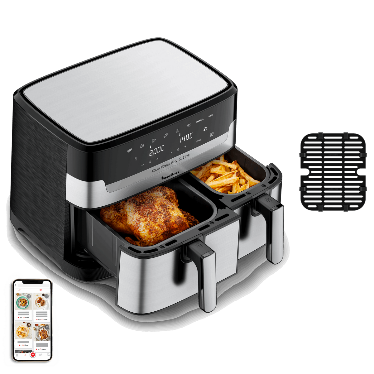 Dual Easy Fry & Grill 8.3 L Inox